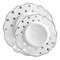 Smarty Had A Party White w/Silver Dots Round Blossom Plastic Dinnerware Set (120 Dinner Plates+120 Salad Plates), 240PK 980-S-VP-CASE - alternate 8